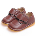 Chaussures douces en cuir véritable massif Brown Baby Boy